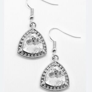 Paparazzi Midnight Social Sparkly Rhinestone Dangle Earrings Prom